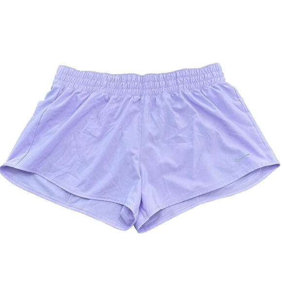 NWT Nike One Dri-Fit Lined Training Shorts Lilac Bloom Size Women's Large - Picture 1 of 5